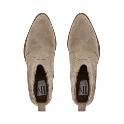 Amelle Grey Suede Chelsea Boots
