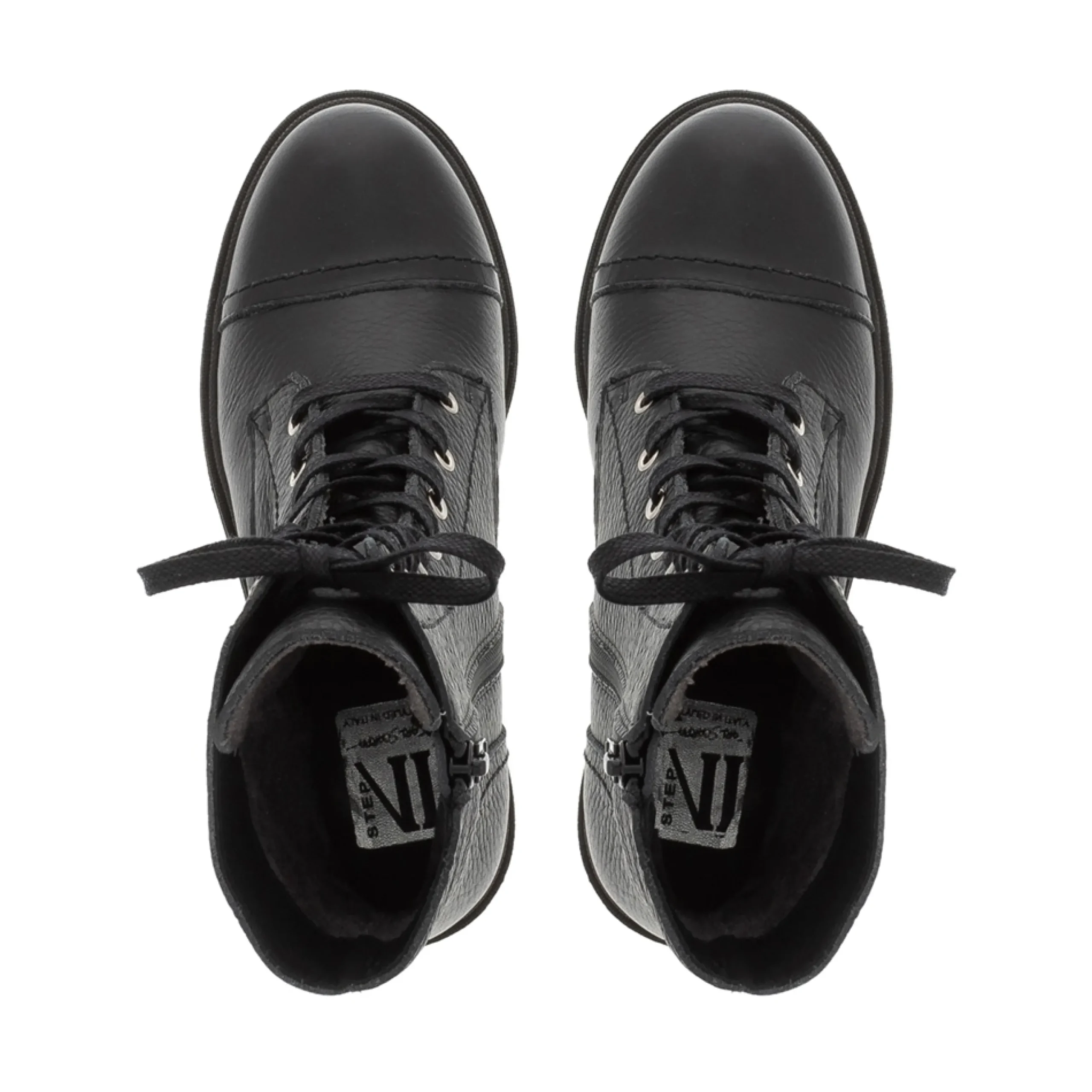 Arlot Black Leather Lace Up Ankle Boots