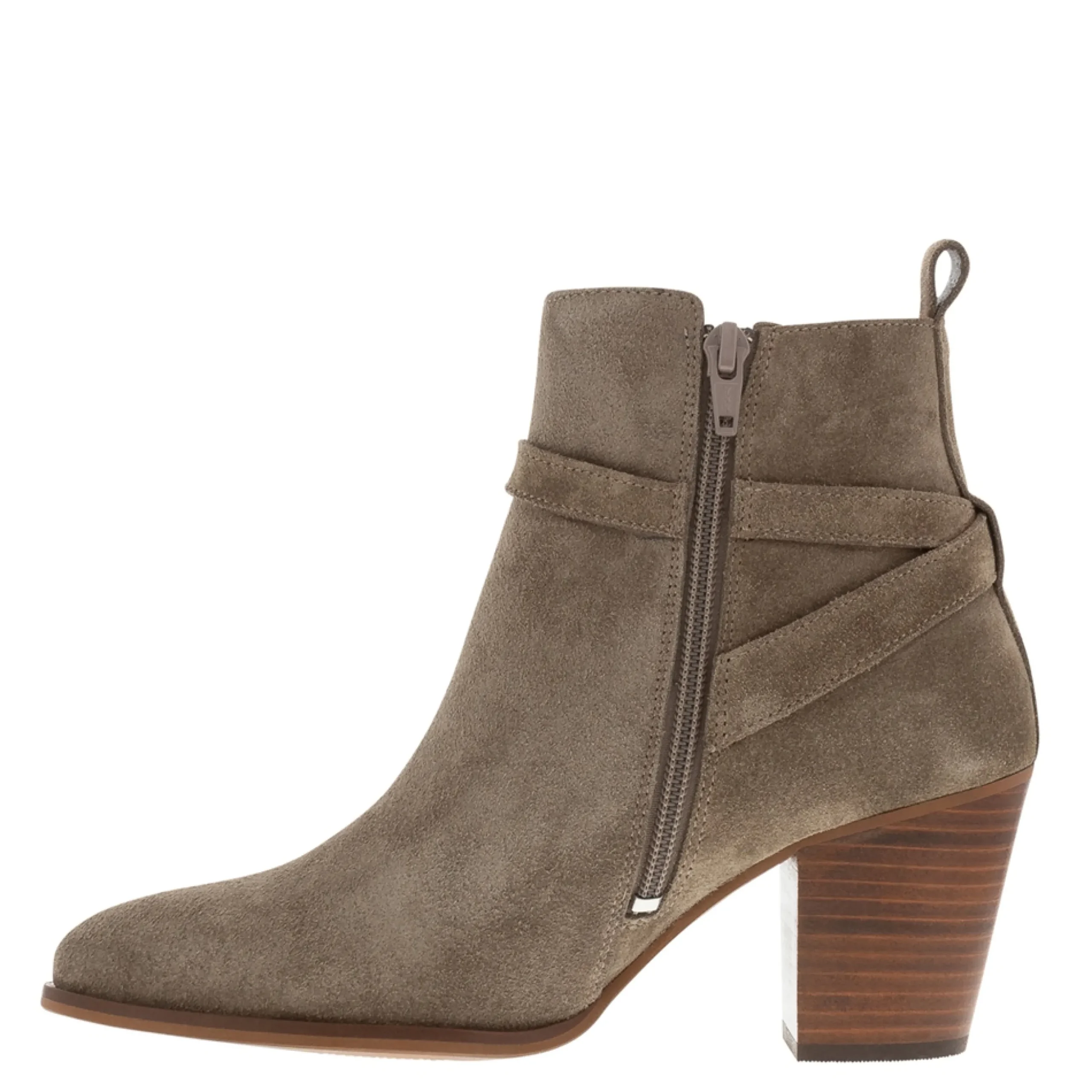 Blaise Grey Suede Block Heel Ankle Boots