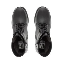 Bologna Black Leather Wedge Heel Ankle Boots