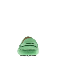 Domenica Green Nubuck Suede Penny Loafers