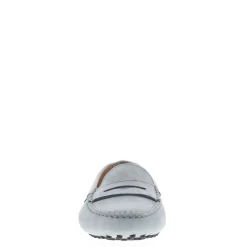 Domenica Light Blue Nubuck Suede Penny Loafers