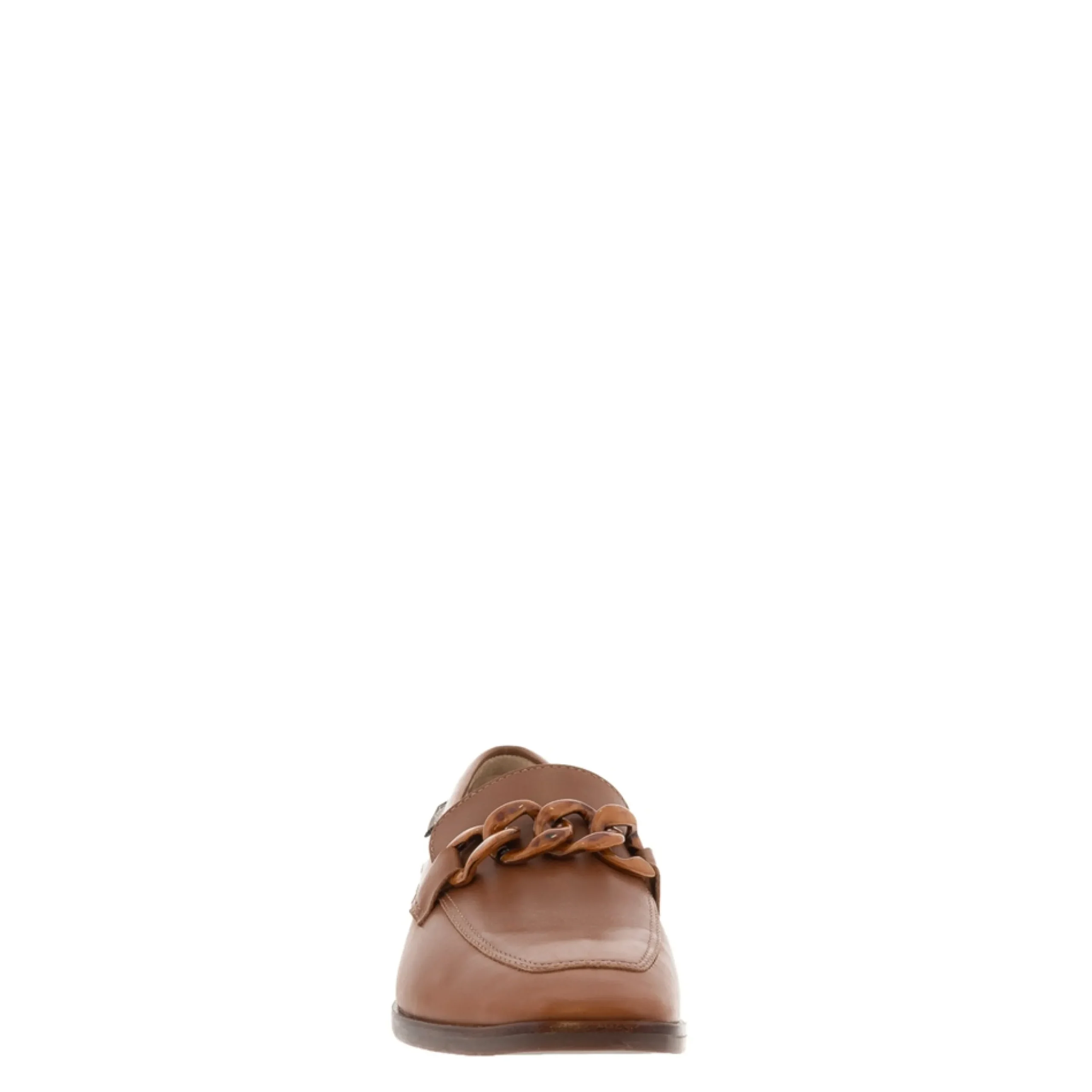 Elegance Tan Leather Chain Loafers