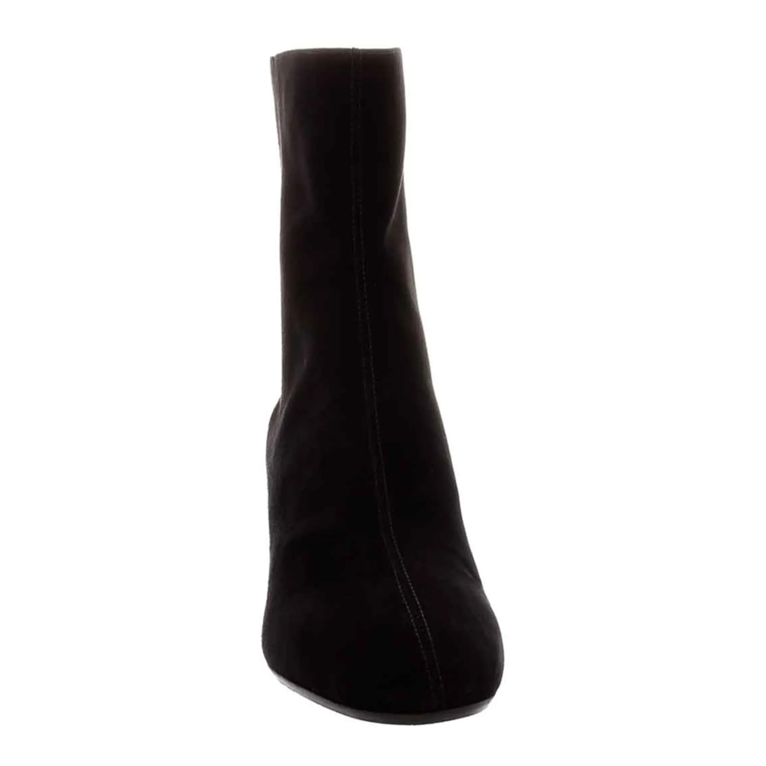 Emerald Black Suede Block Heel Ankle Boots