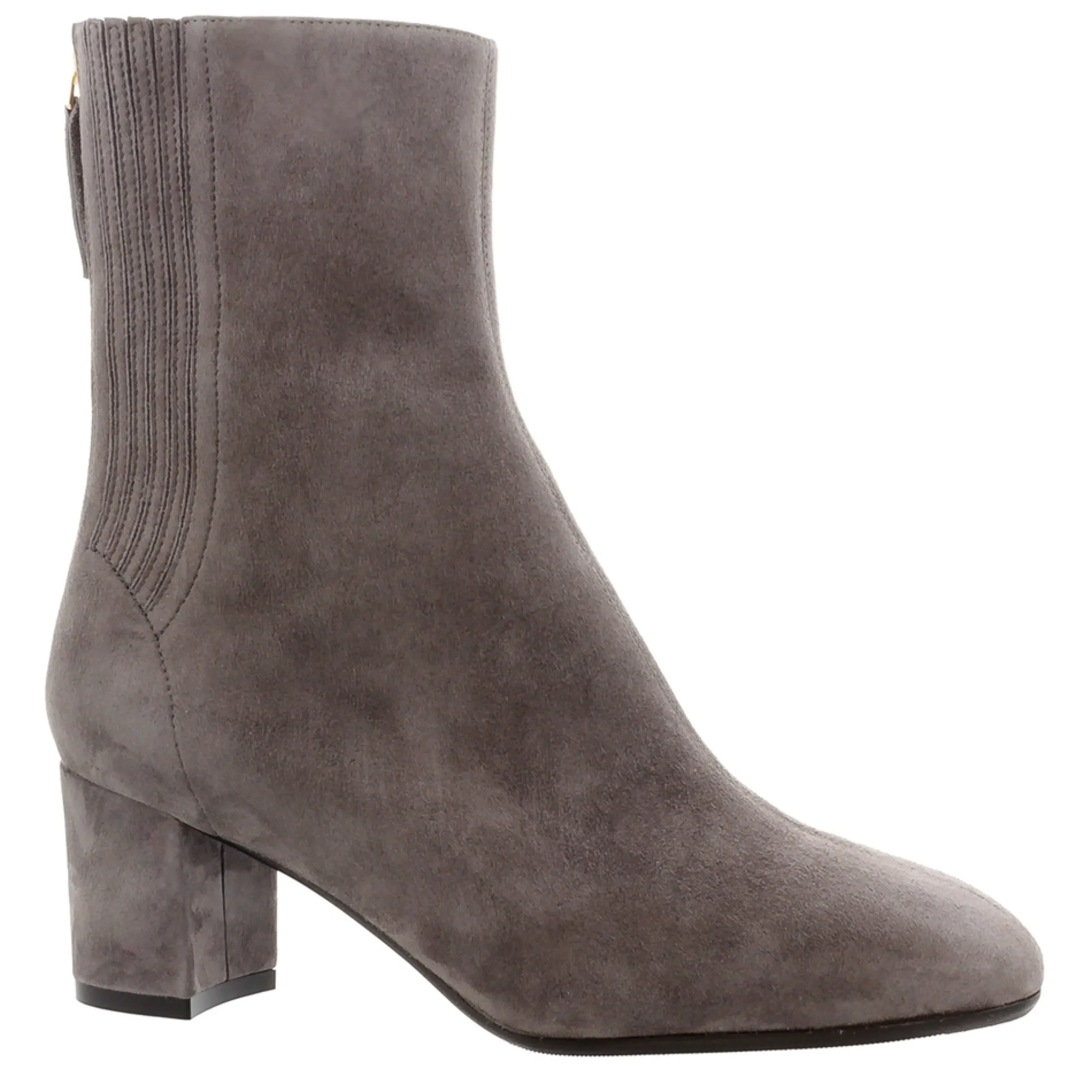 Emerald Grey Suede Block Heel Ankle Boots