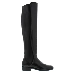 Emma Black Leather Knee-High Boots