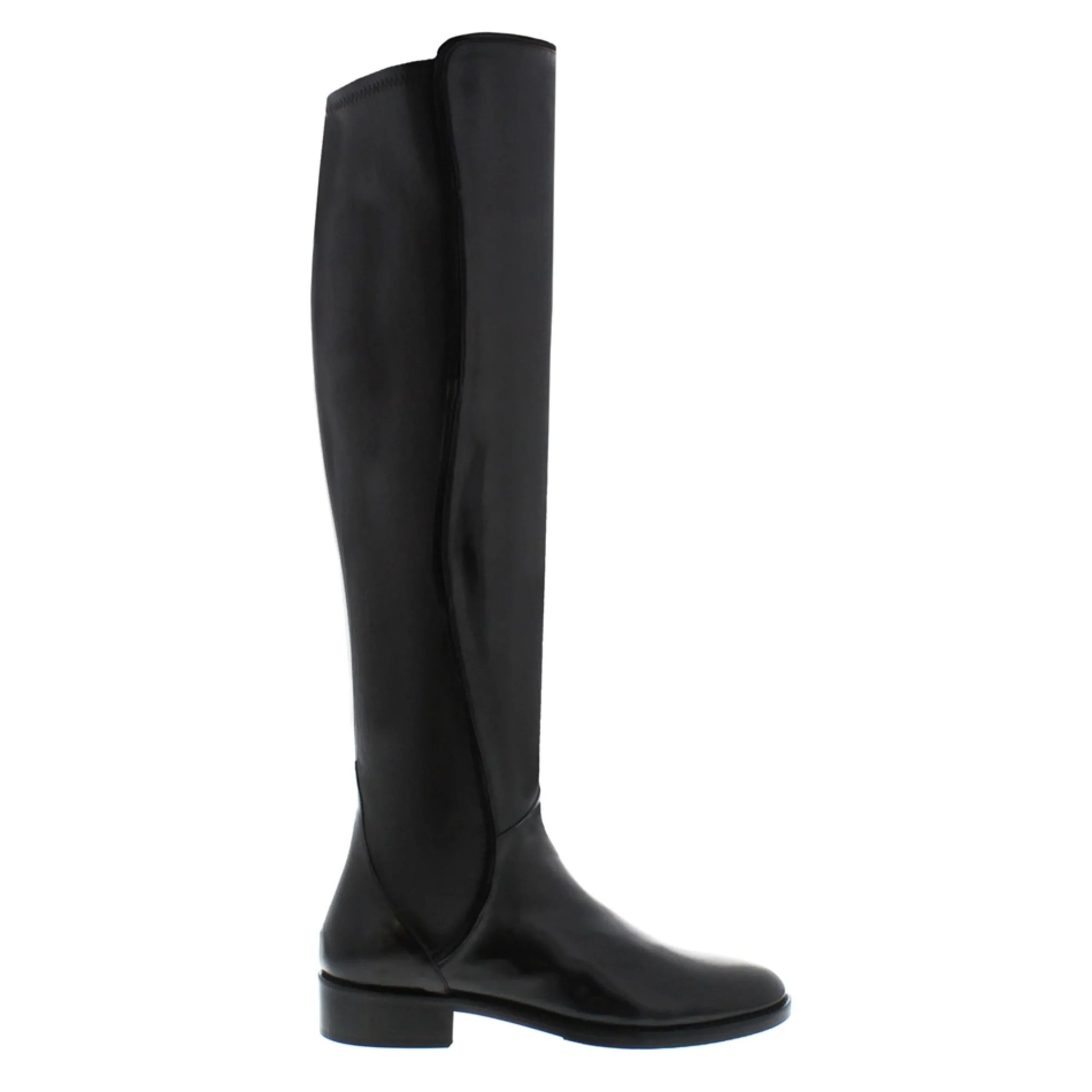 Emma Black Leather Knee-High Boots