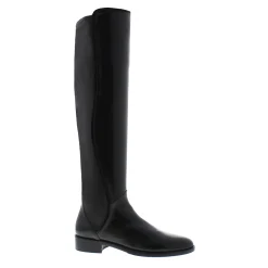 Emma Black Leather Knee-High Boots