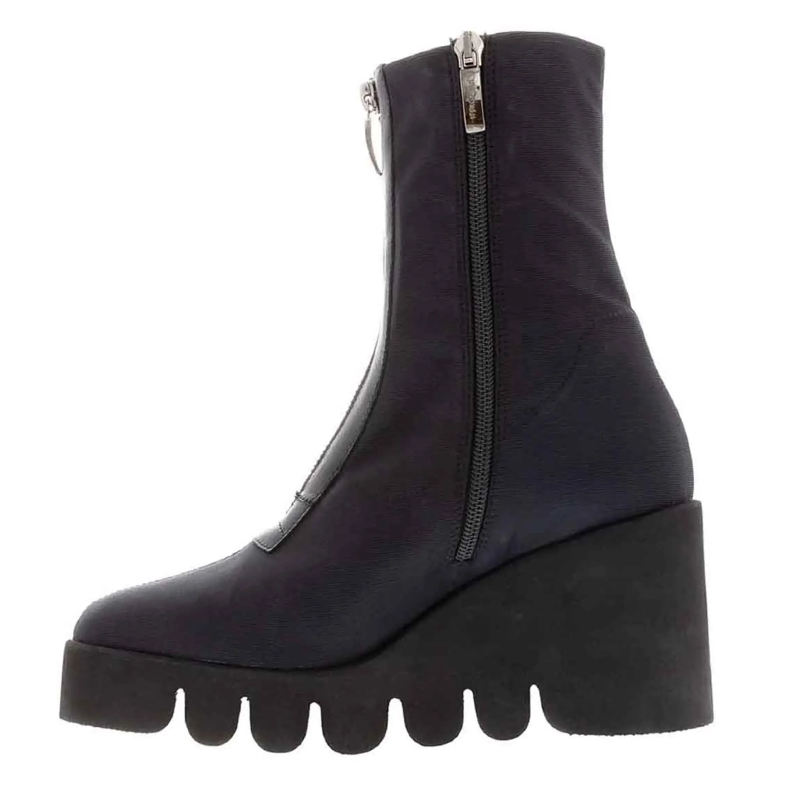 Enrica Black Zip Wavesole Wave Ankle Boots