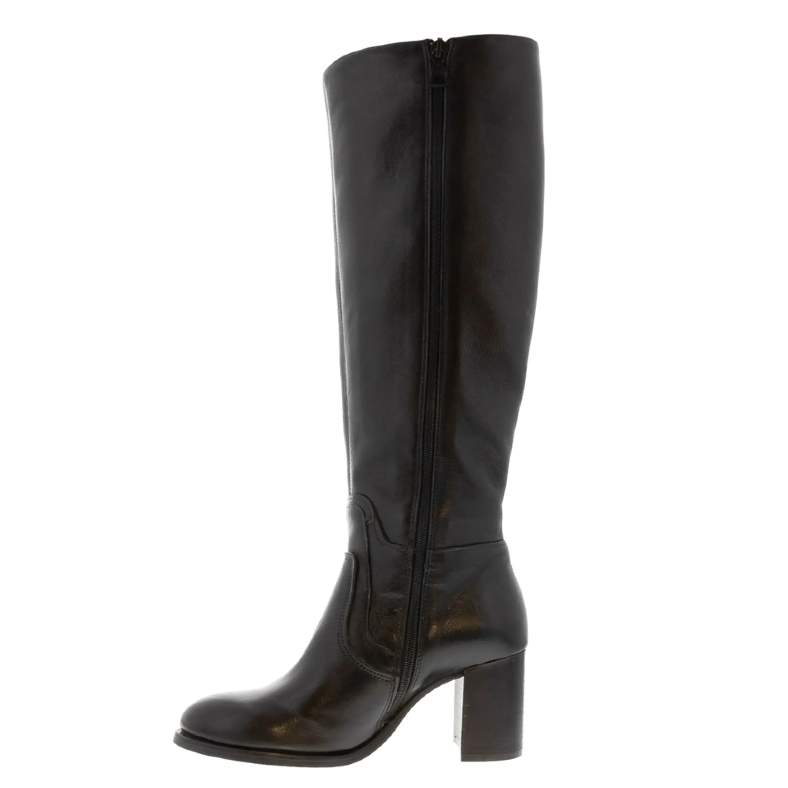 Fiorella Black Leather Knee High Boots