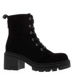 Gusto Black Suede Lace Up Ankle Boots
