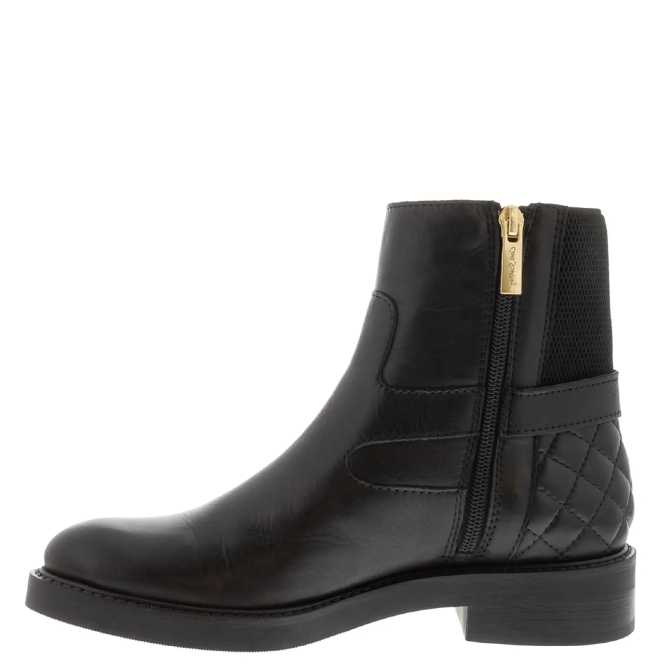Hettie Black Leather Ankle Boots