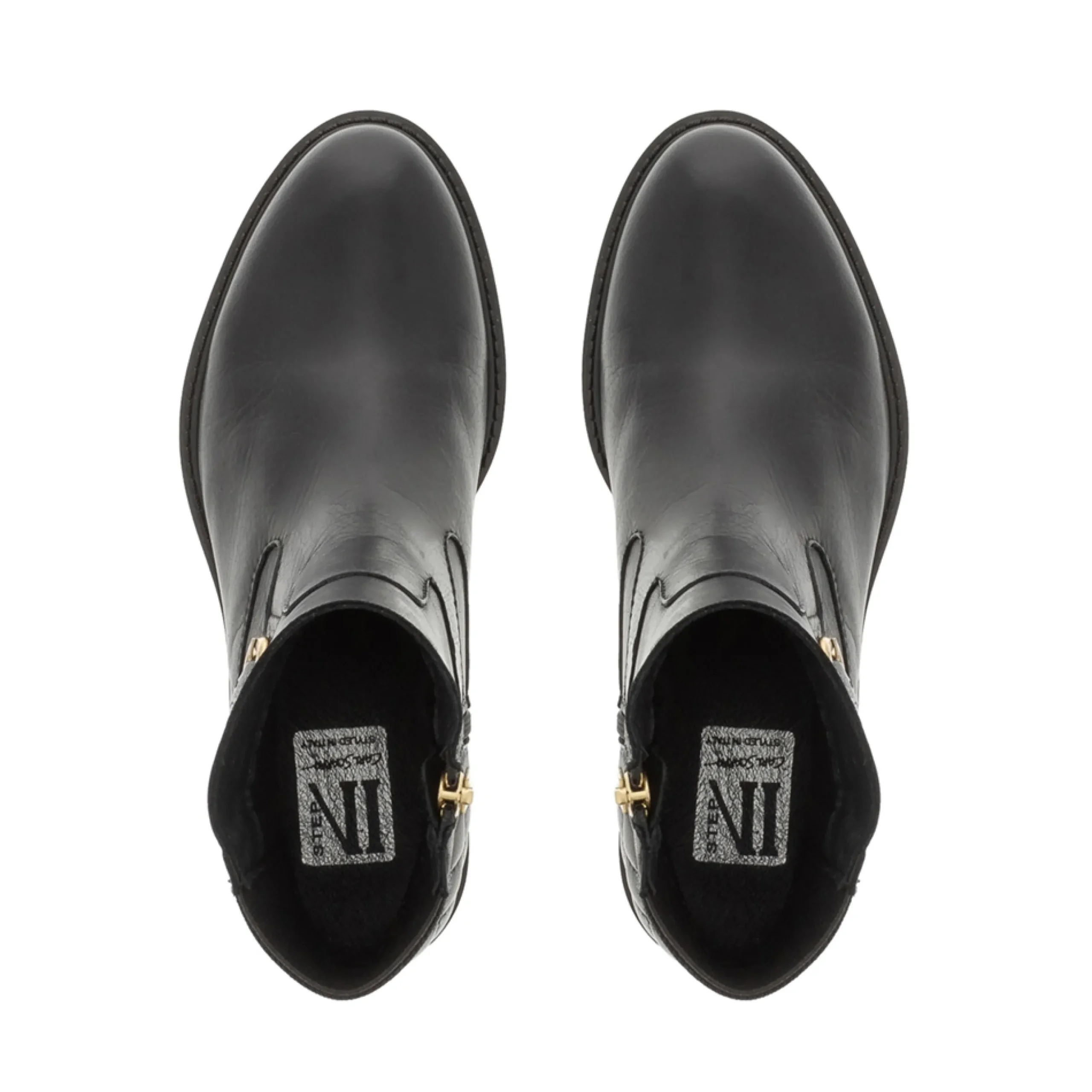 Hettie Black Leather Ankle Boots