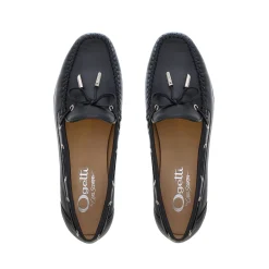 Irma Navy Leather Loafers