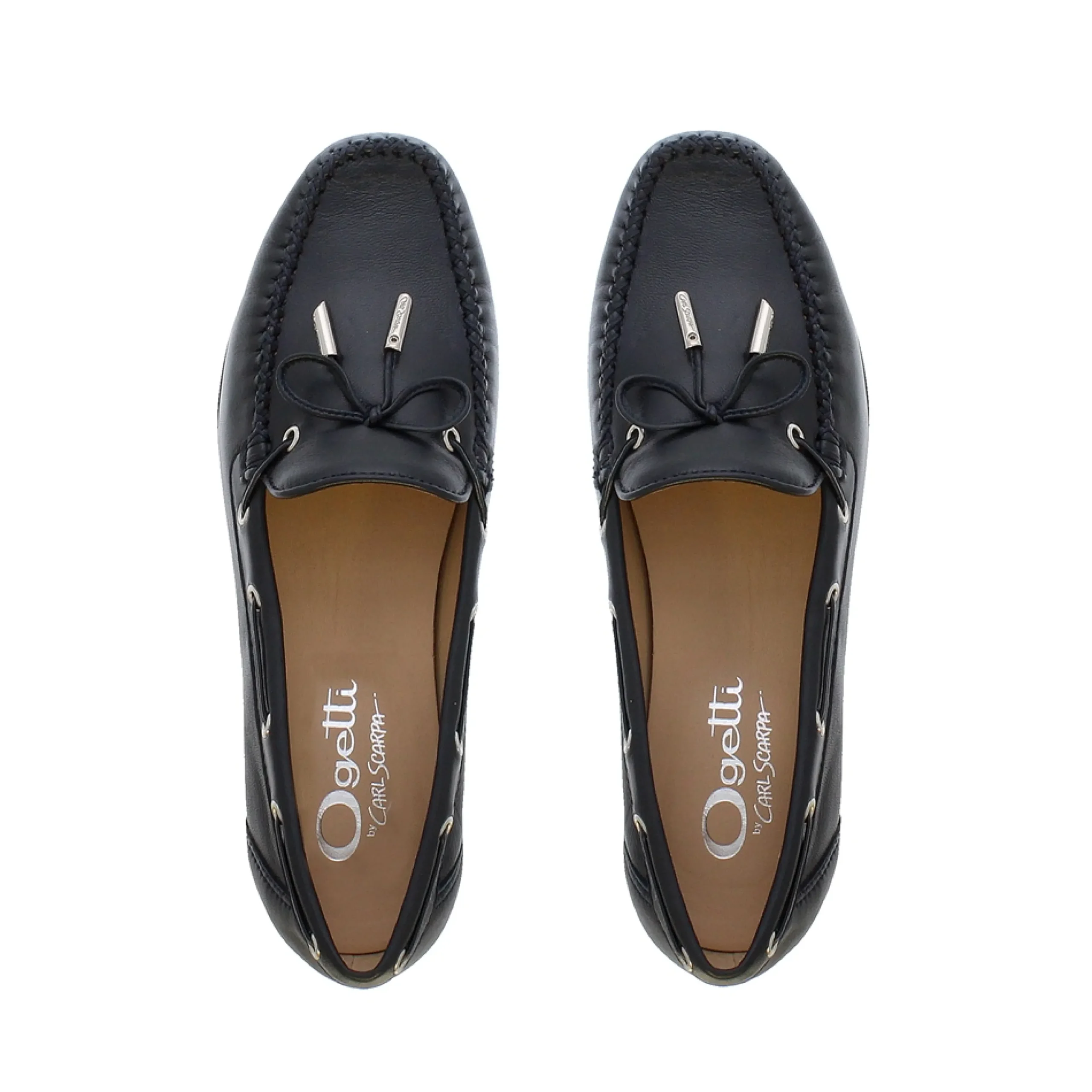 Irma Navy Leather Loafers