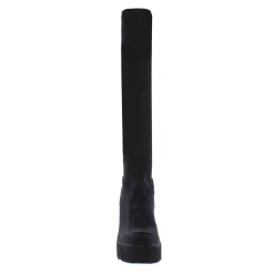 Lakelyn Black Italian Lycra Wavesole Wedge Heel Boots