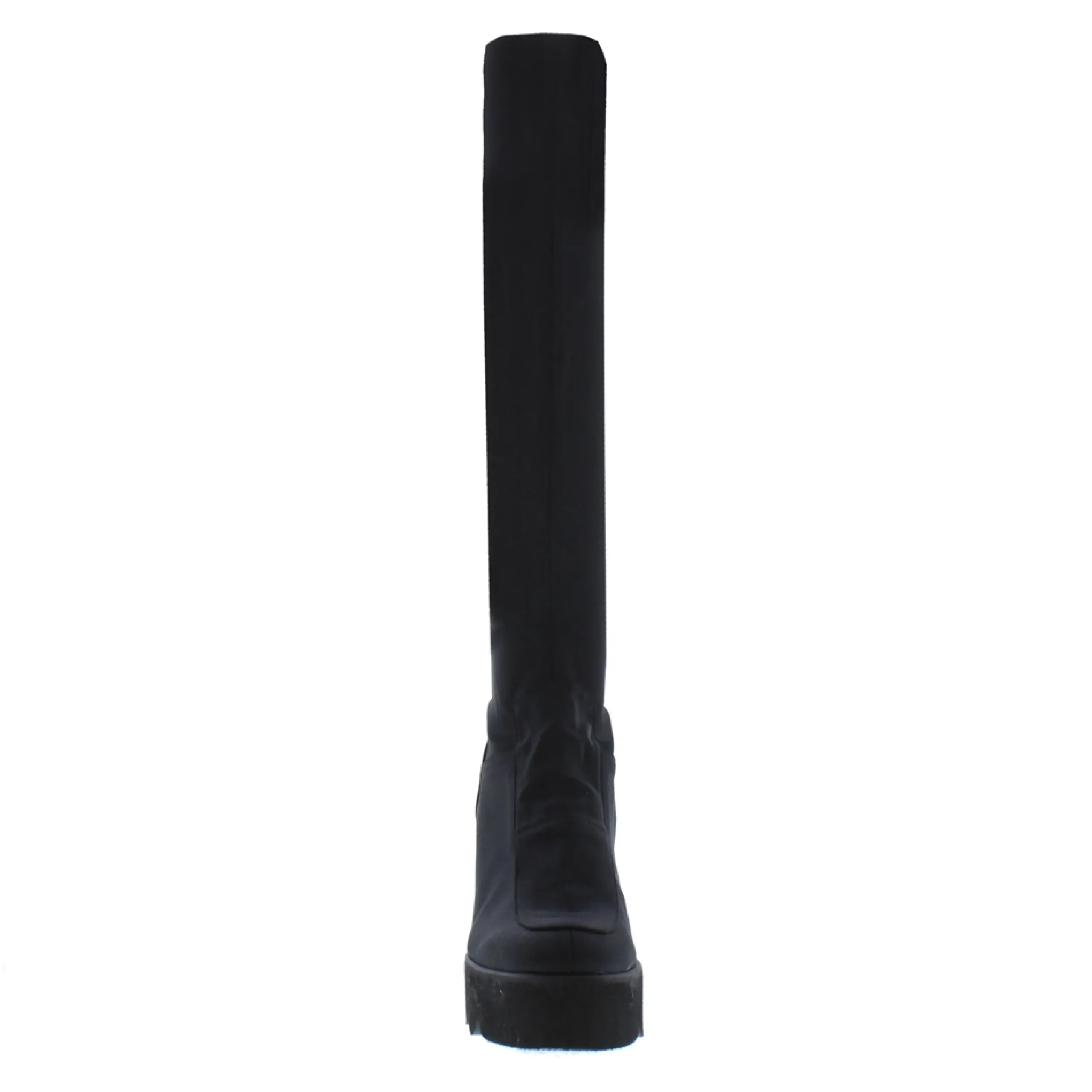 Lakelyn Black Italian Lycra Wavesole Wedge Heel Boots