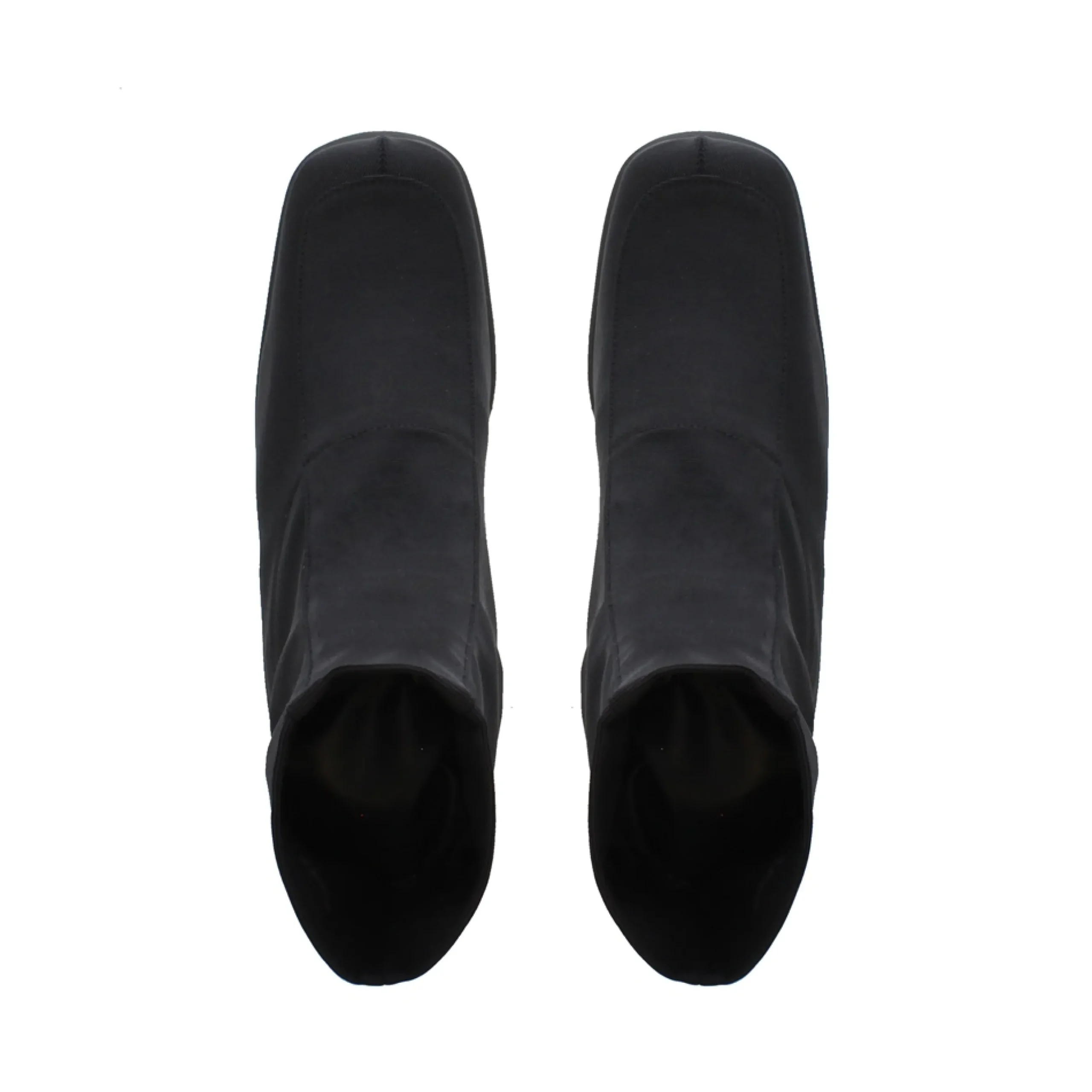Lanna Black Italian Lycra Wavesole Wedge Heel Ankle Boots