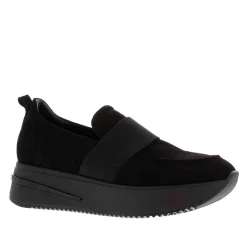 Lina Black Nubuck Suede Platfrom Loafers
