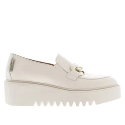 Lizi Italian Off White Chain Wedge Loafers