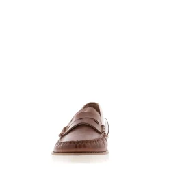 Lucentia Tan Leather Wedge Loafers