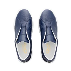 Mabel Navy Leather Trainers