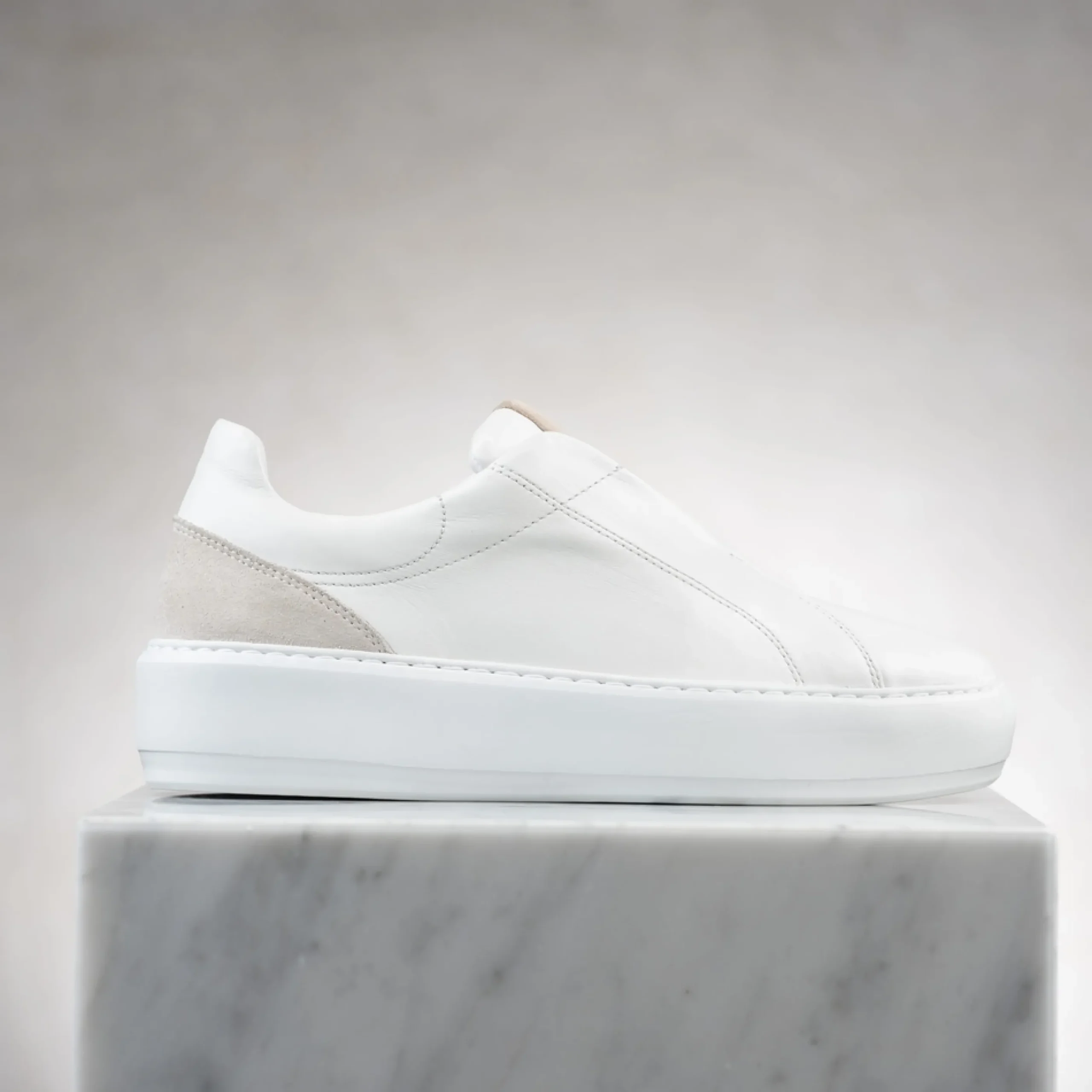 Mabel White Leather Trainers