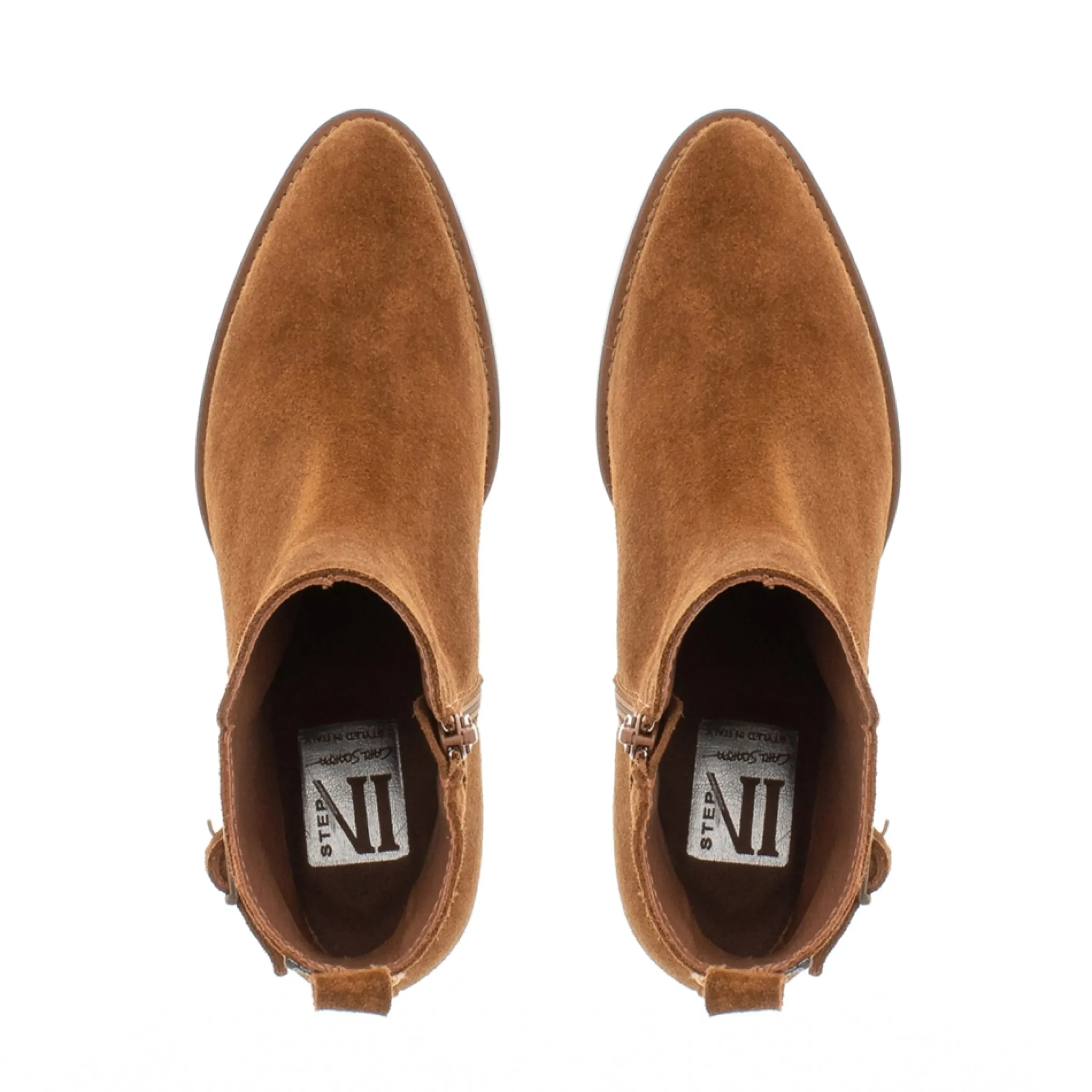 Mariposa Tan Suede Heeled Ankle Boots