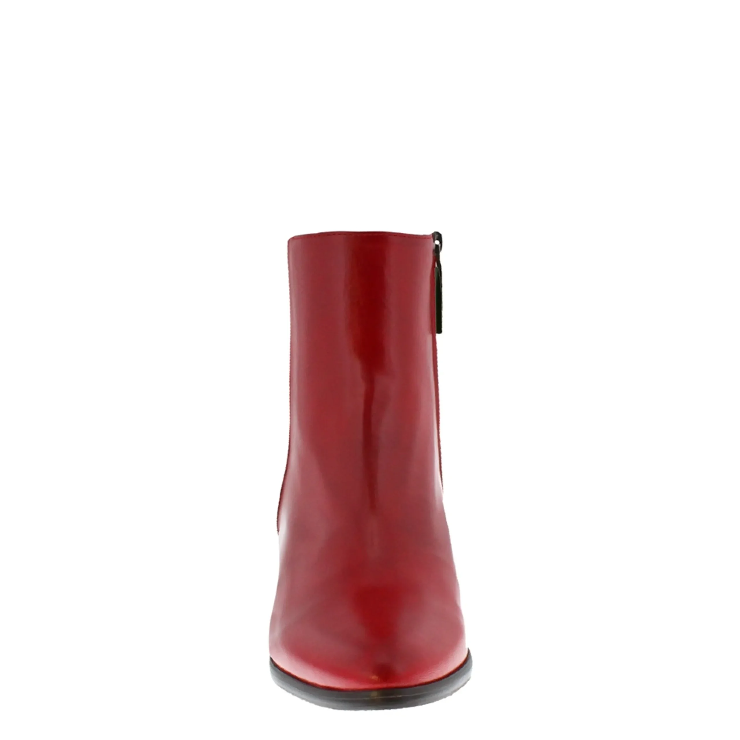 Megan Red Leather Ankle Boots