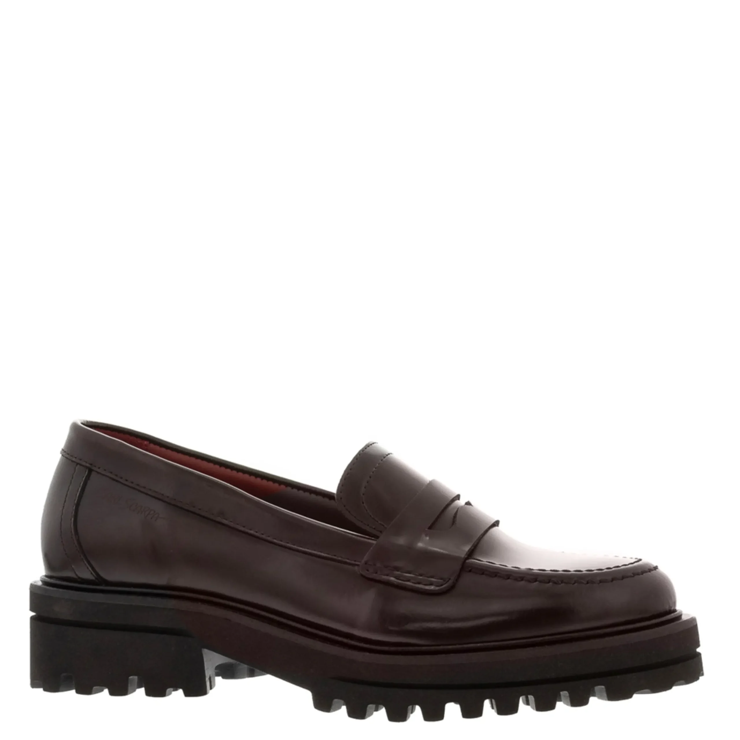 Meri Bordo Leather Chunky Penny Loafers