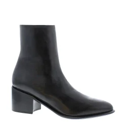 Mezara Black Leather Ankle Boots