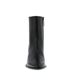 Mezara Black Leather Ankle Boots