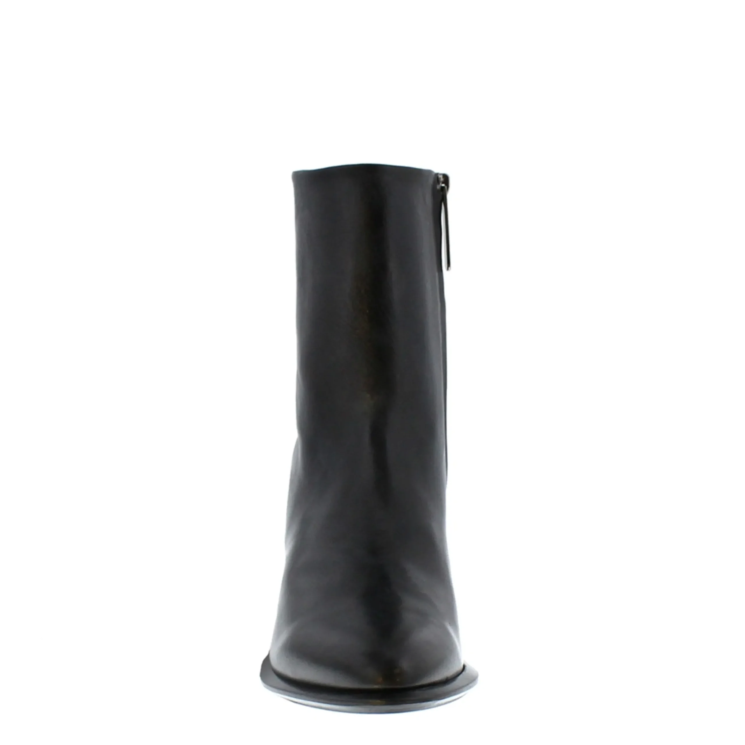 Mezara Black Leather Ankle Boots