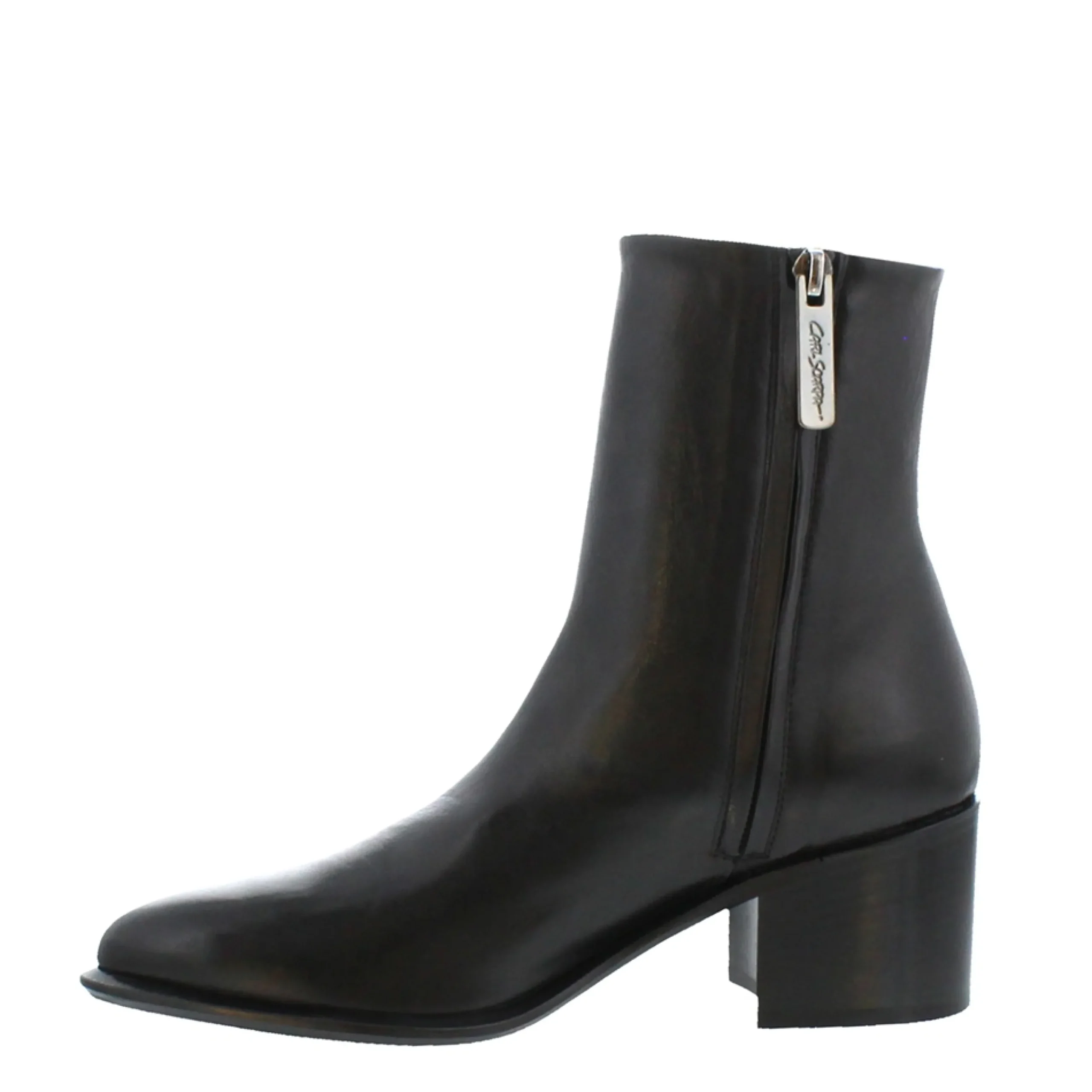 Mezara Black Leather Ankle Boots