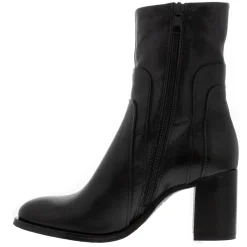 Noemi Black Leather Ankle Boots