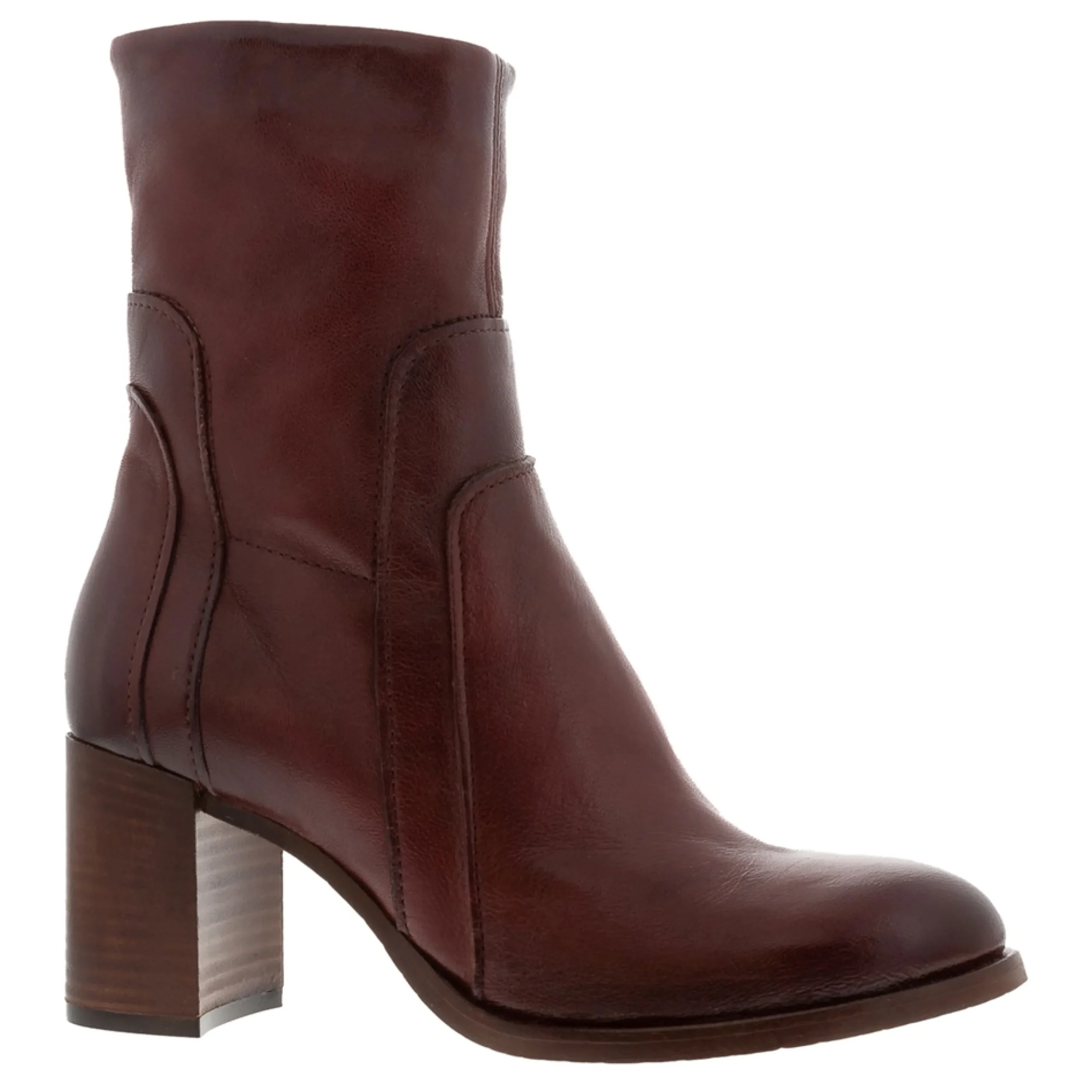 Noemi Bordo Leather Ankle Boots