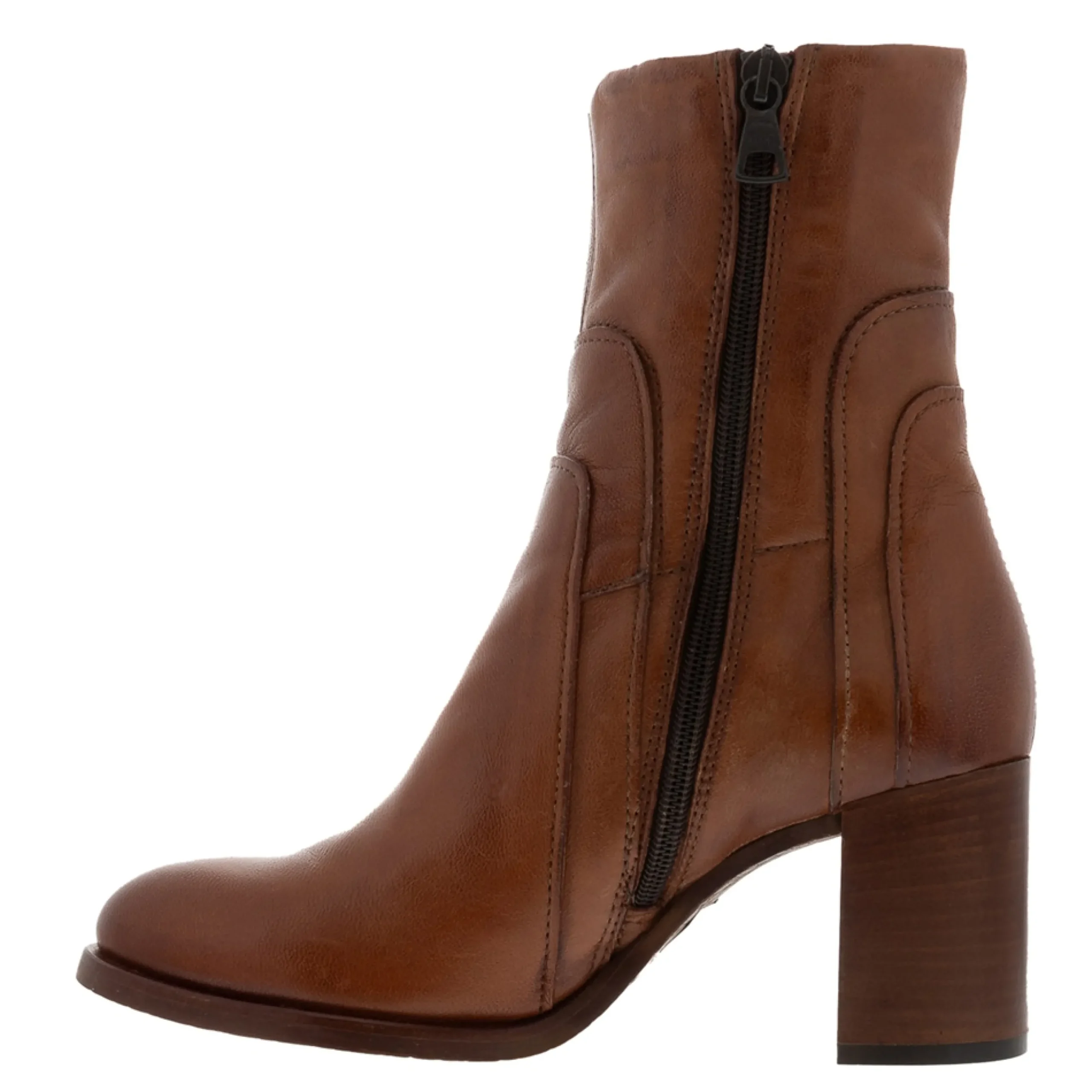 Noemi Tan Leather Ankle Boots