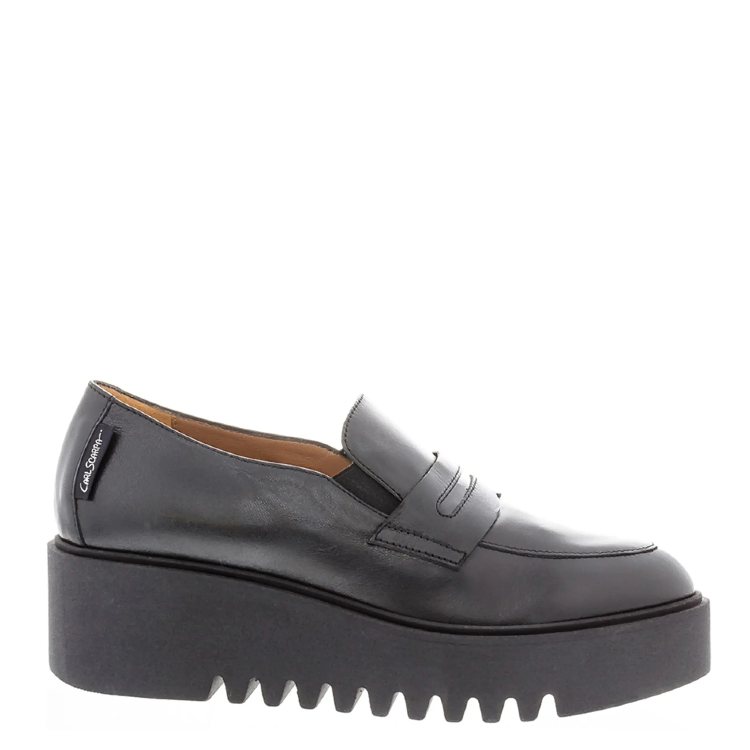 Opal Black Wedge Loafers