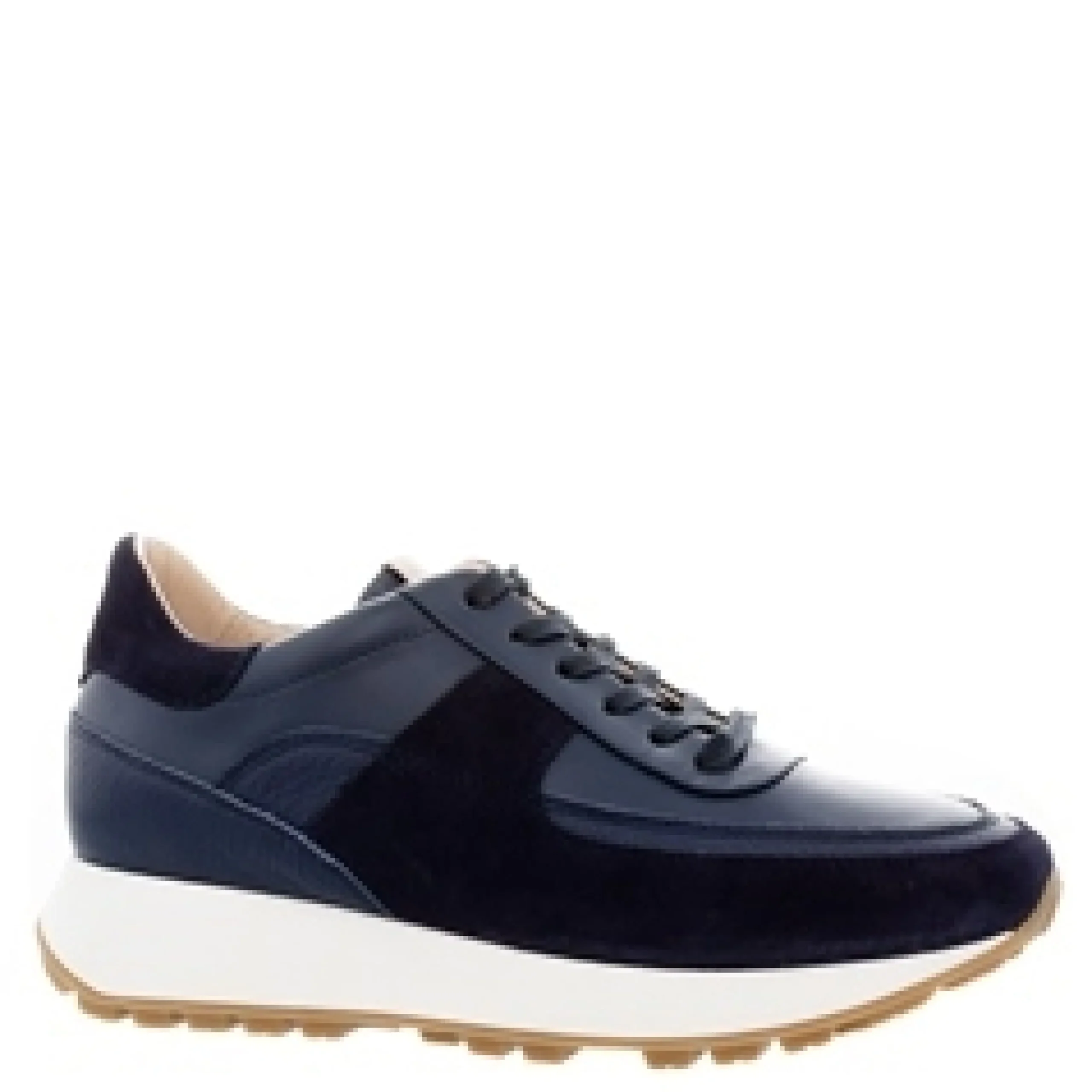 Polo Navy Leather Trainers