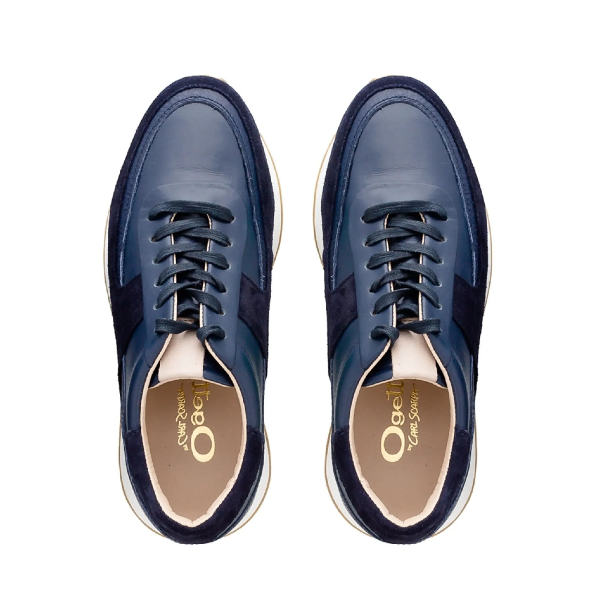 Polo Navy Leather Trainers