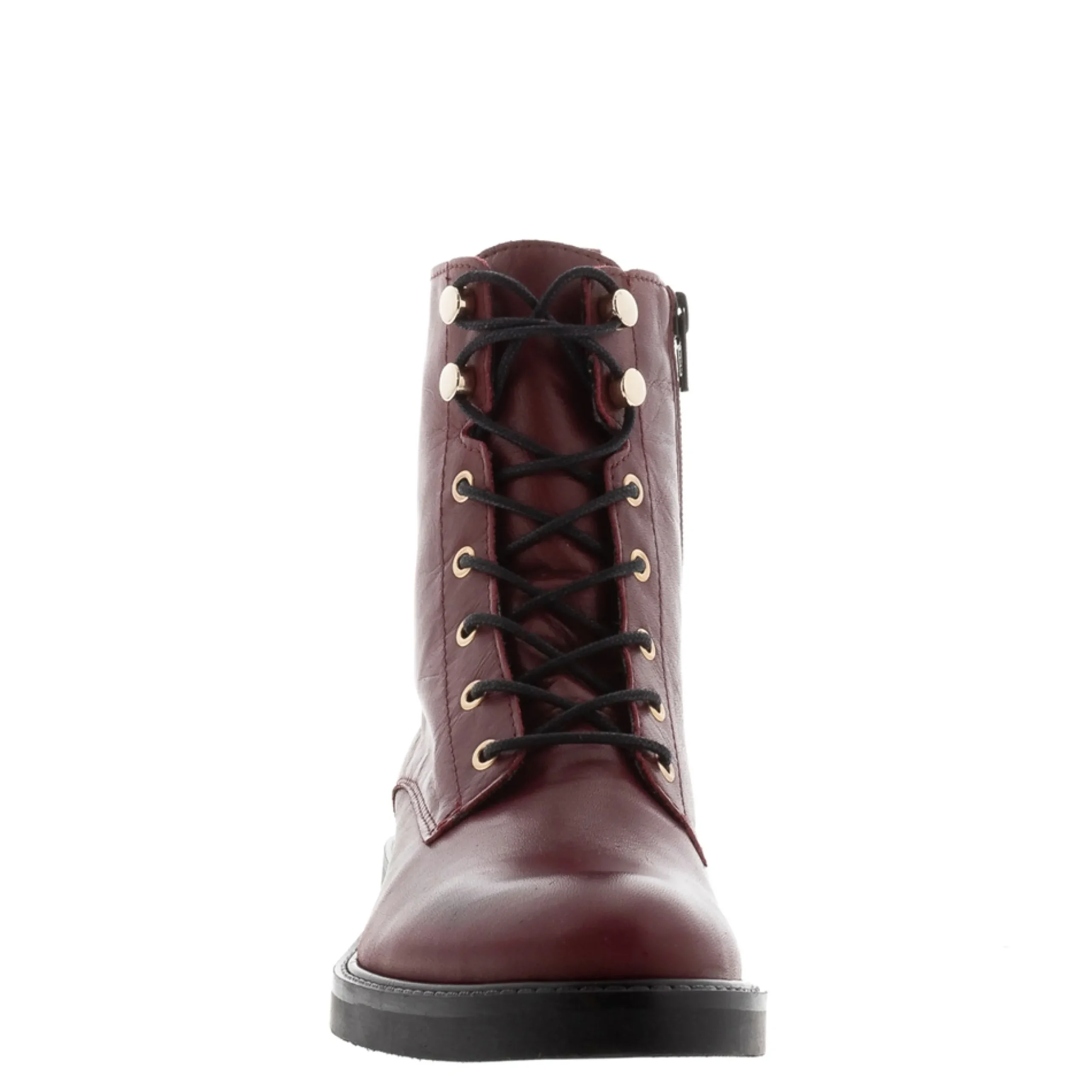 Roux Burgundy Leather Lace Up Ankle Boots