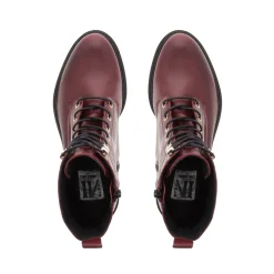 Roux Burgundy Leather Lace Up Ankle Boots