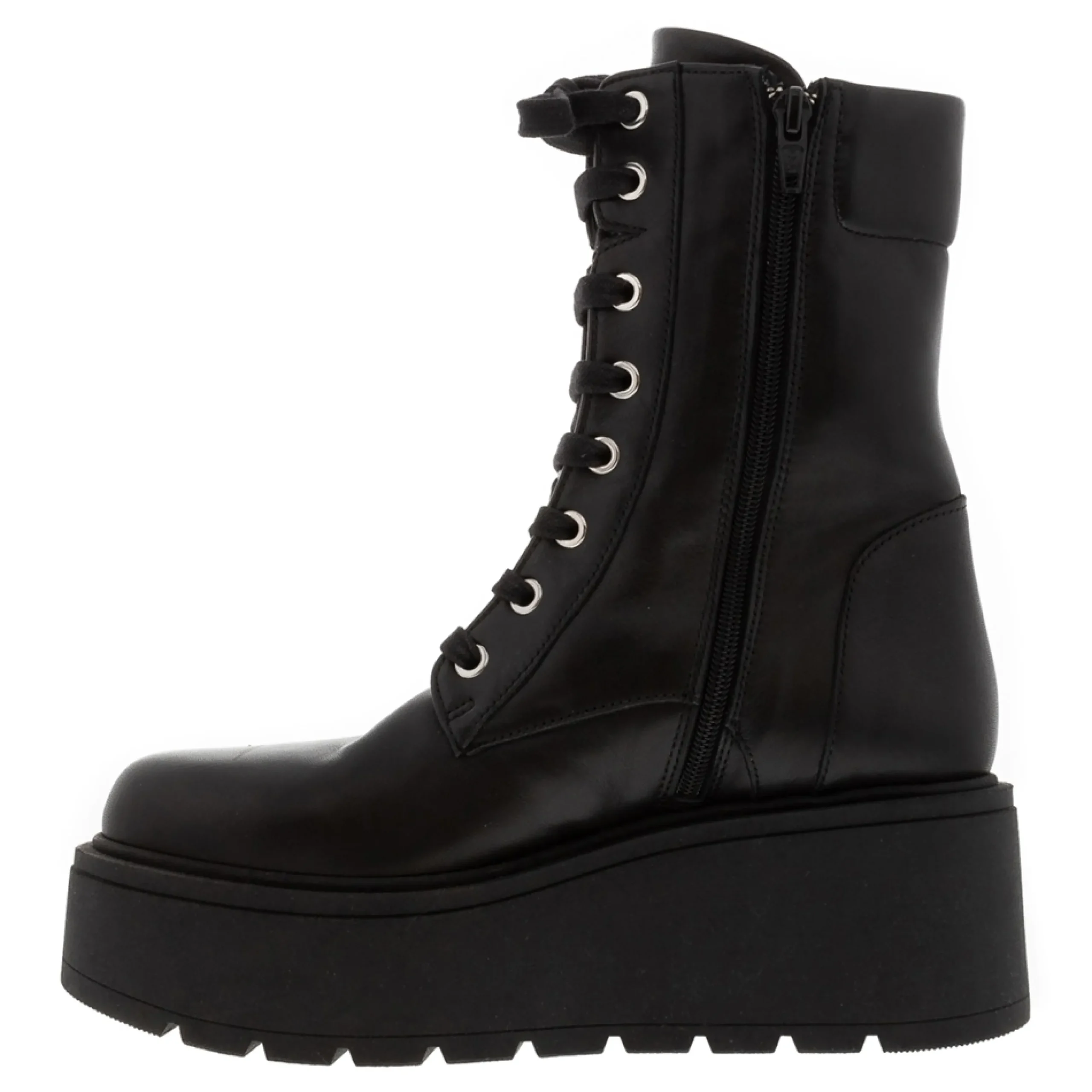 Sabatto Black Leather Lace Up Ankle Boots