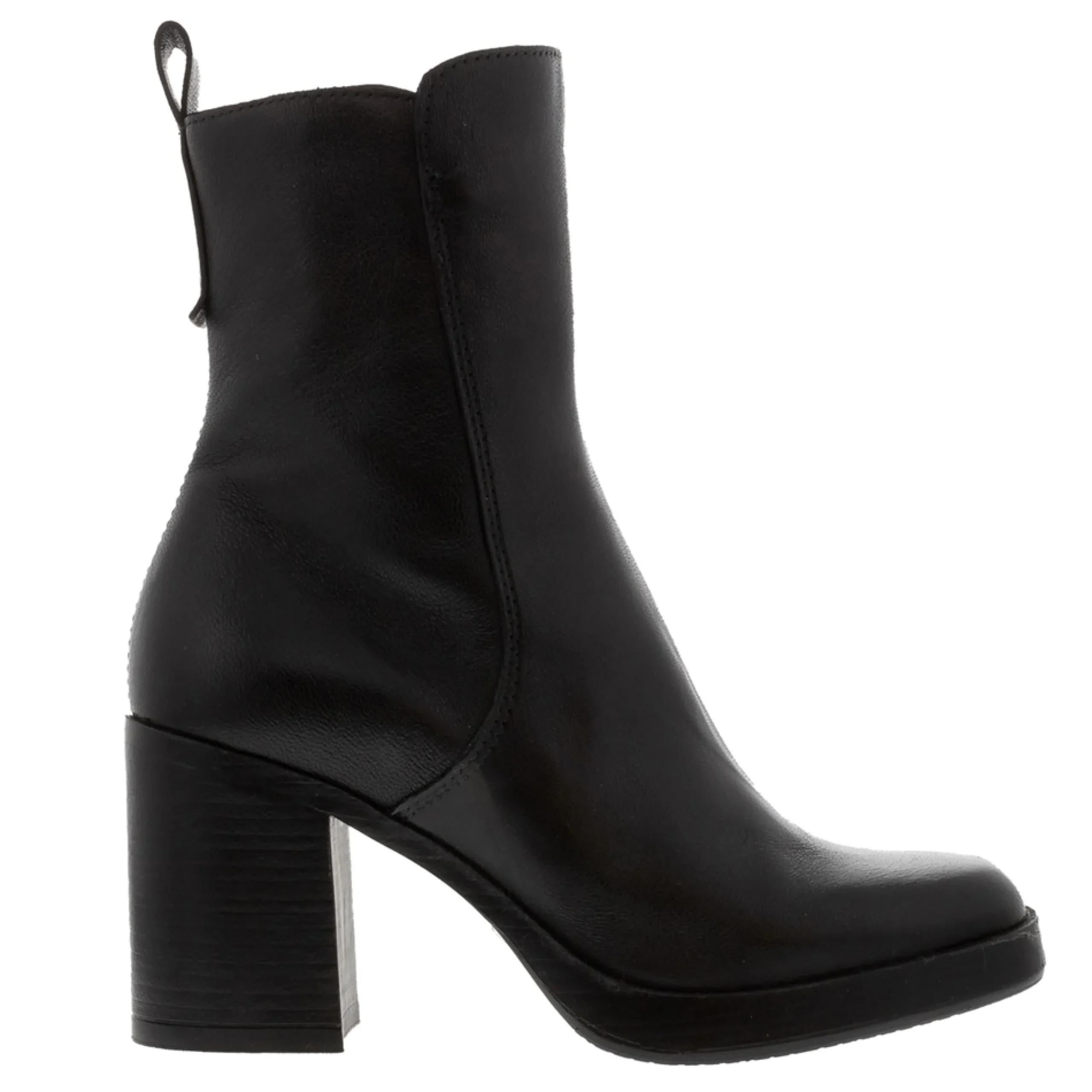 Saxby Black Leather Ankle Boots