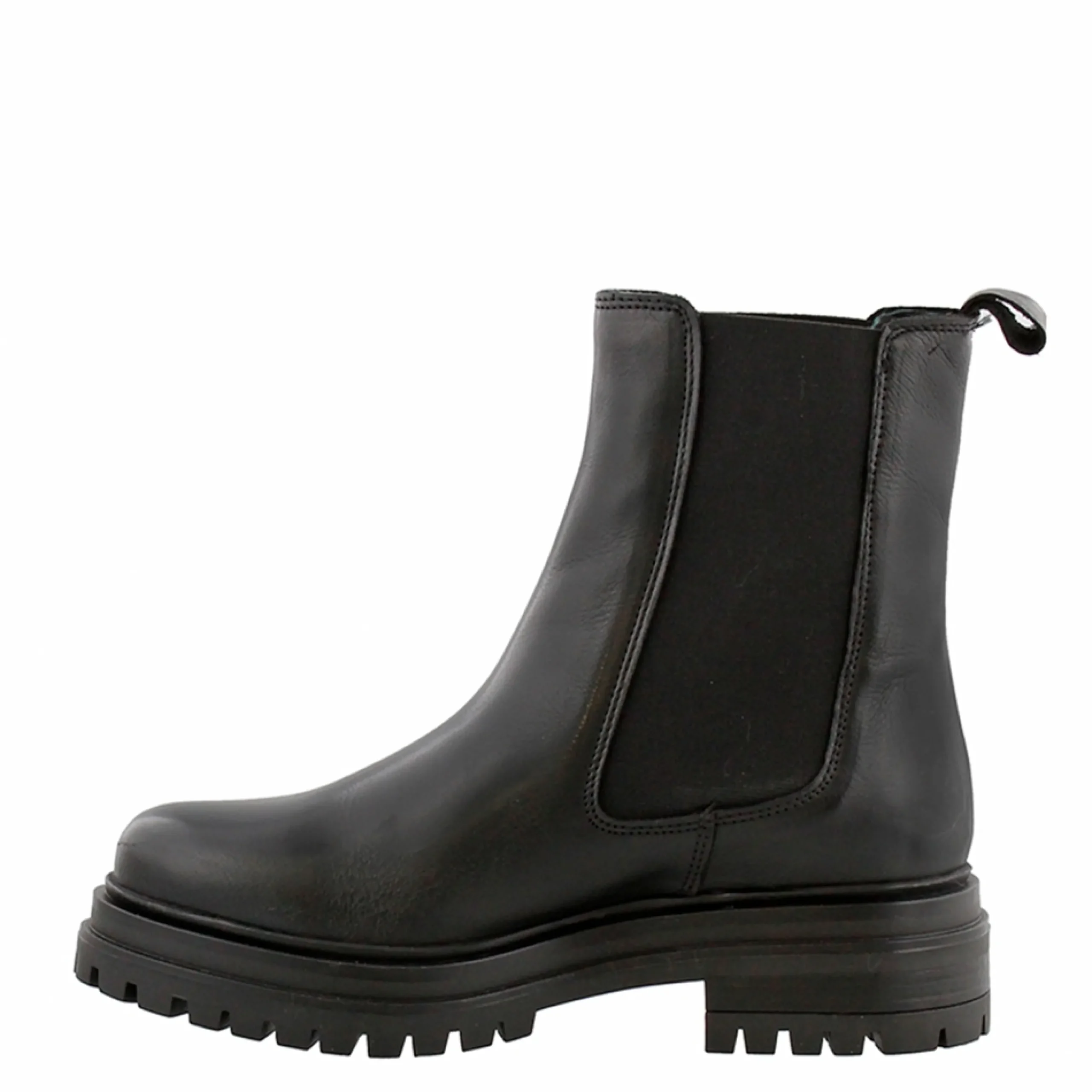 Selessia Black Leather Chelsea Boots