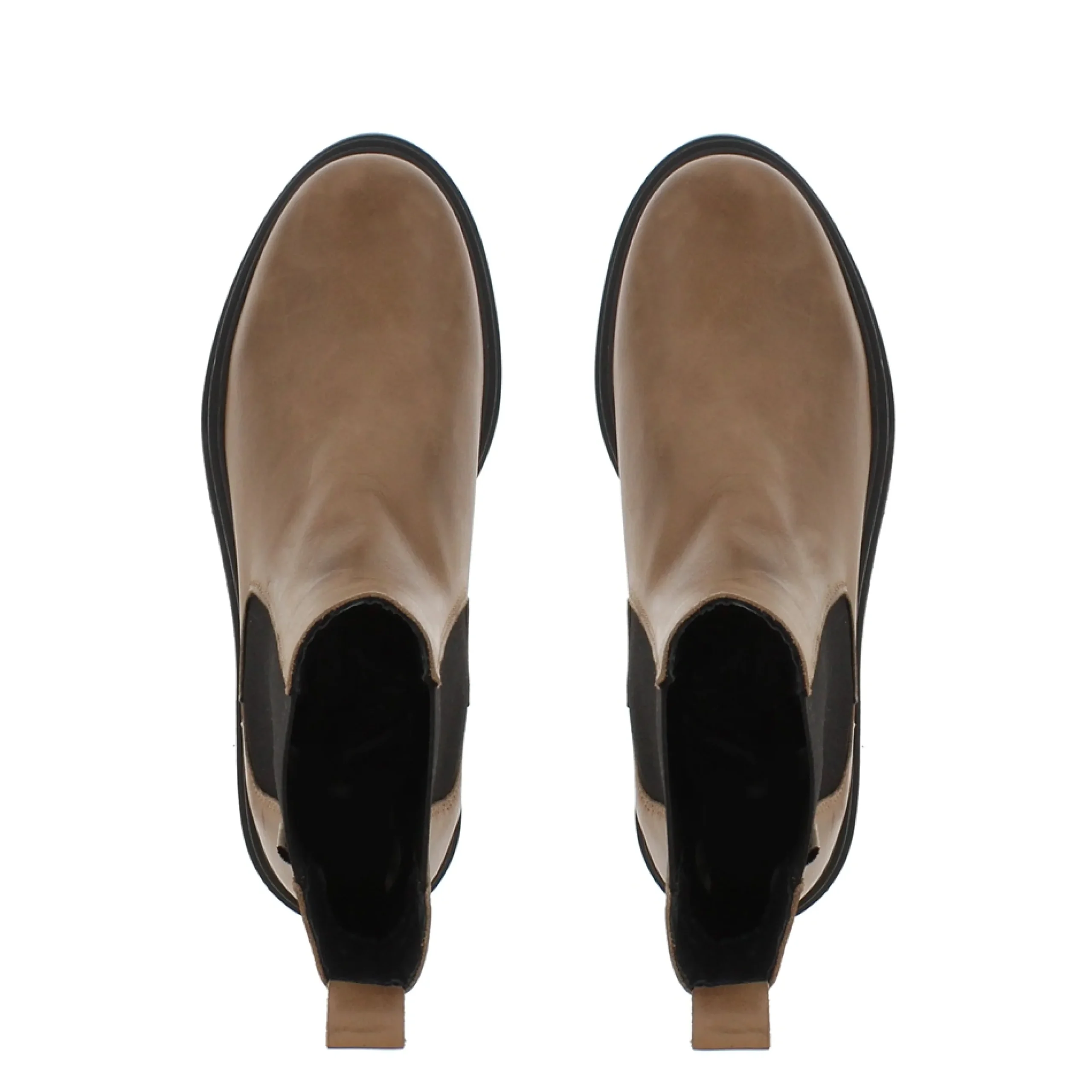 Selessia Taupe Leather Chelsea Boots
