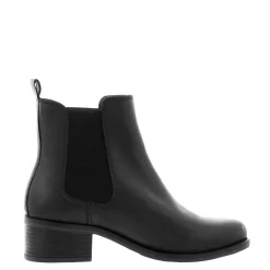 Stormi Black Leather Mid Heel Chelsea Boots