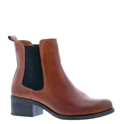 Stormi Tan Leather Block Heeled Chelsea Boots