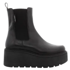 Zen Black Leather Platform Chelsea Boots