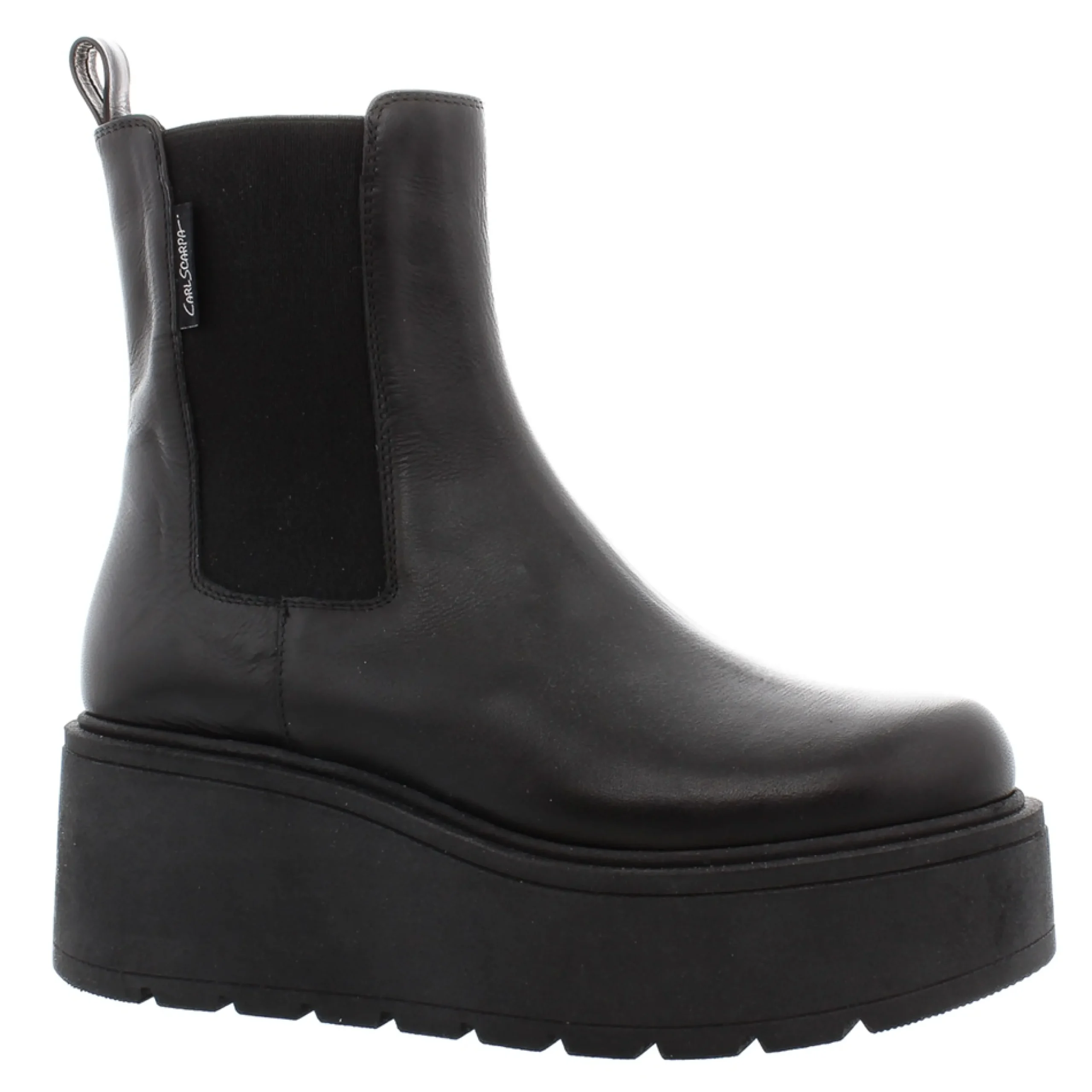 Zen Black Leather Platform Chelsea Boots